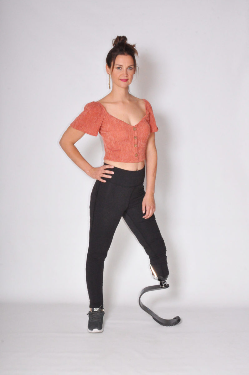 Marleen models wearing Fillauer running blade